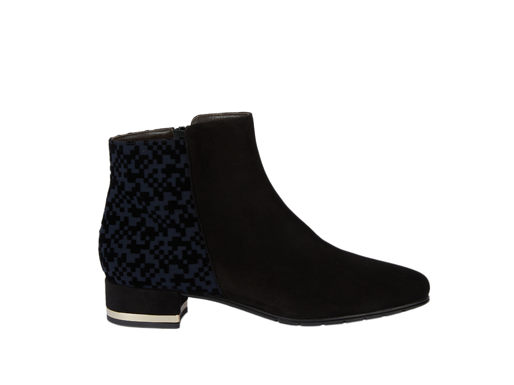 Bootie with pixel pattern