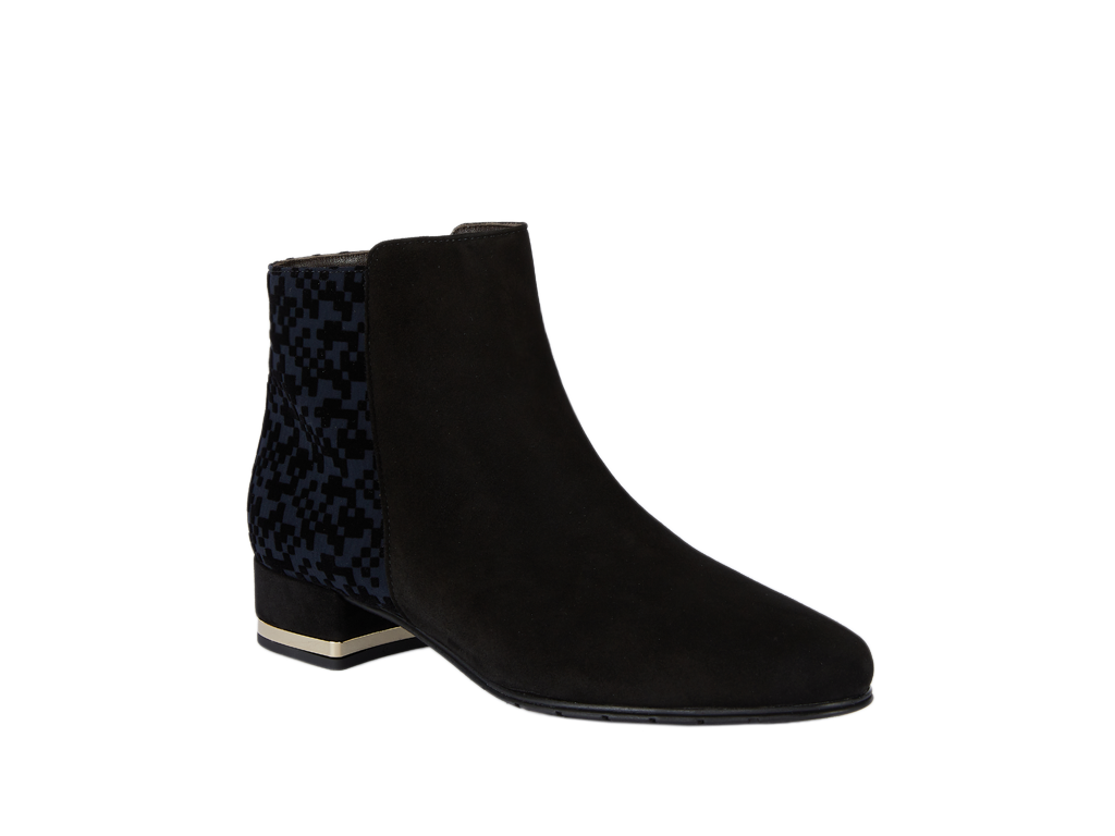 Bootie with pixel pattern