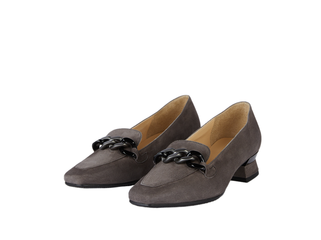 Karree-Loafer in grau