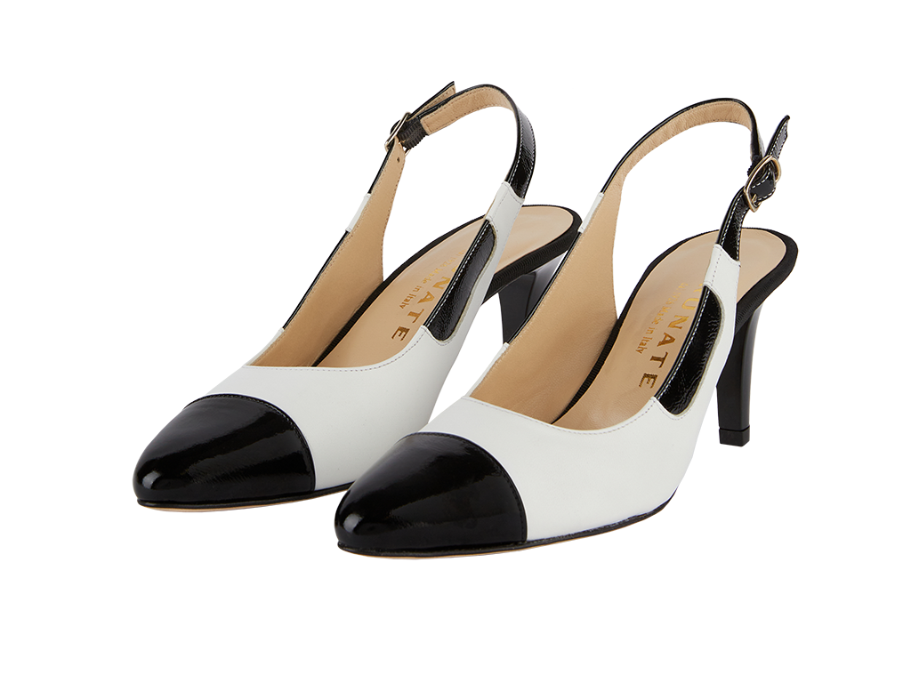 Chic slingback in black and white