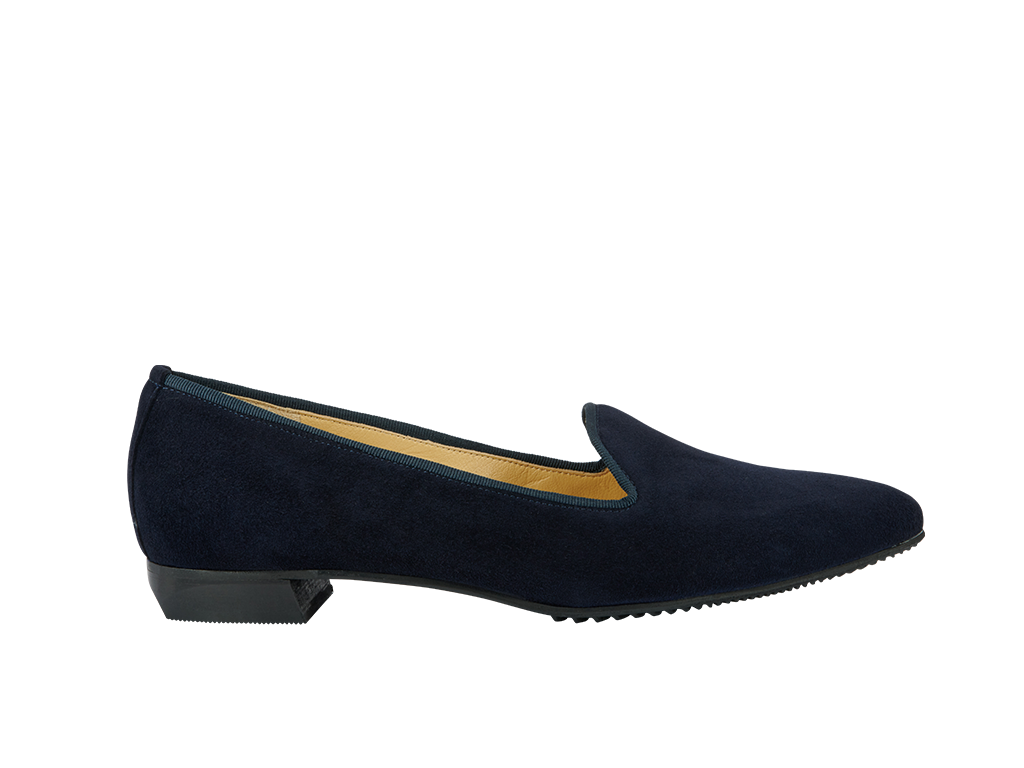 Pointy slipper style flat in blue brunate