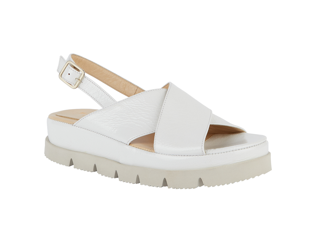 Sandal with criss-cross in white - brunate.com